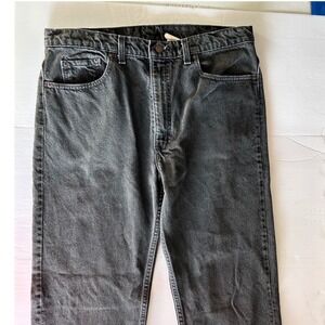 Levi's 505 Men's Jeans W38 L30 Straight Black Denim 100% Cotton